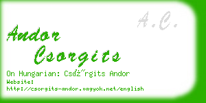 andor csorgits business card